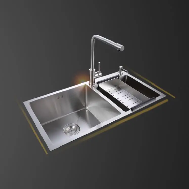 Горячая Распродажа Amazon, использованная Коммерческая кухонная раковина из нержавеющей стали, размер под заказ, глубокая раковина