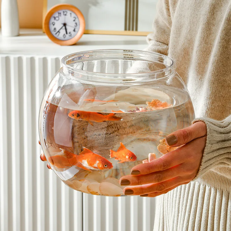 New Arrival Plastic PET material thickened living room fish tank high transparent small desktop fish tank