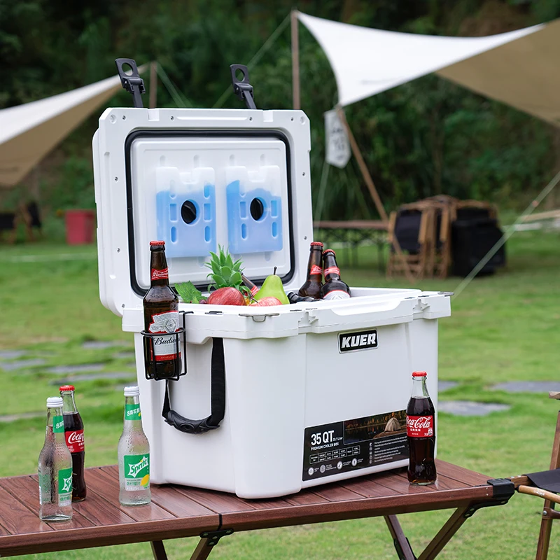 25QT PP Plastic Thermo Corona Extra Beer Cooler Box with Ice Pack Durable Beer Beverage Food Plastic Ice Cooling Box