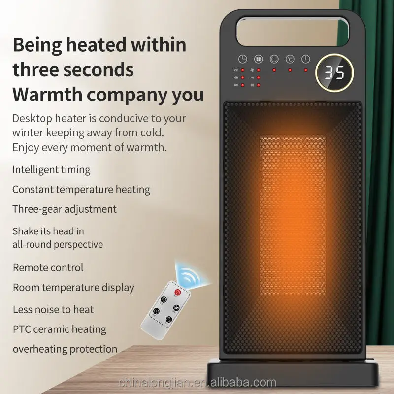 Big Discount Electric Fan Heater Adjustable Thermostat 2000w Heater Fan Electric