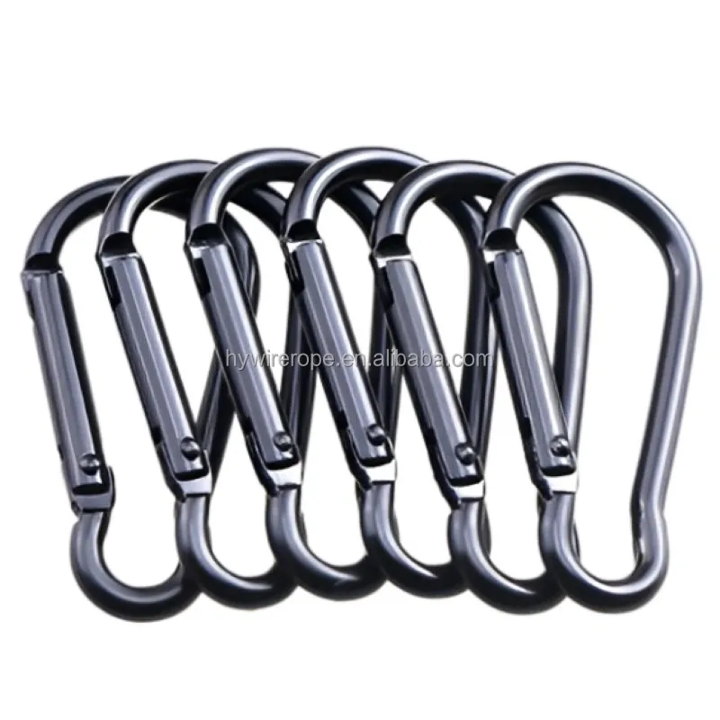 No. 5 S-shape electrophoretic black matte aluminum alloy mountaineering buckle bag buckle connection pendant