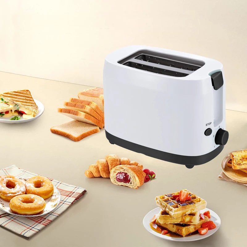 Low Price Hot Selling Electric Household Kitchen Bread Toaster Removable Crumb Tray Cool Touch Plastic Pop Up 2 slice Toaster