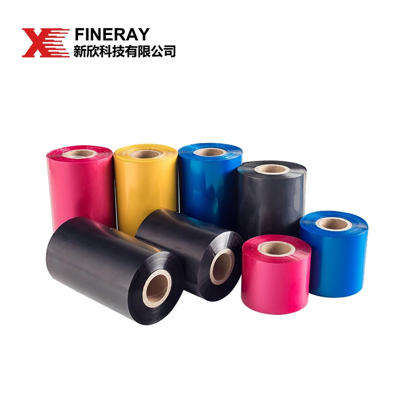 Fineray All Resin 110mm*300m Size Can Be Customized High Quality Red/Blue/Green/Yellow Colored Thermal Transfer Ribbon