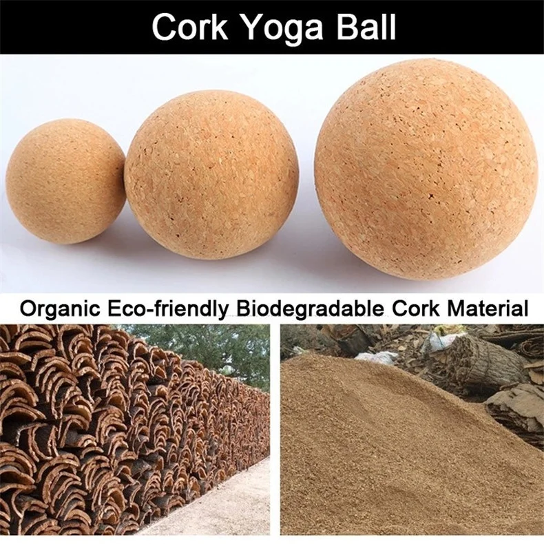Natural Customized LOGO Cork Massage Ball Cork Peanut Ball Cork Double Balls