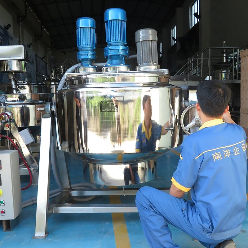 electric heating jacket layer mixing tank chemistry liquid disperse mixing barrel liquid premix making machine