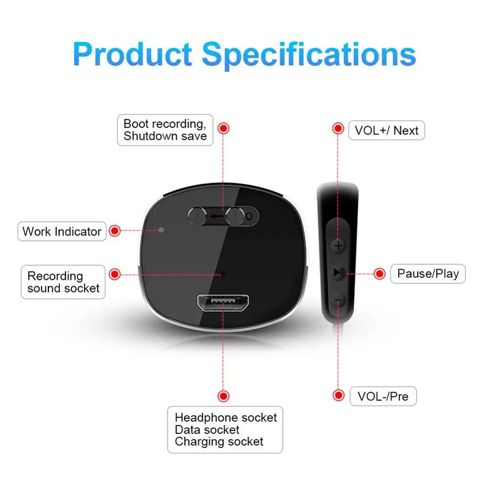 JNN Q52 Adsorption Professional Recording High Definition Long Range Noise Reduction MP3 Player Voice Recorder