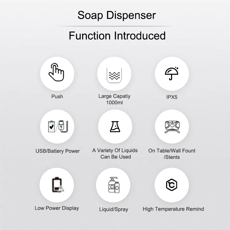 1000ml Electroplate Plastic Wall Mounted Hand Foam Soap Dispenser For Commercial Hotel