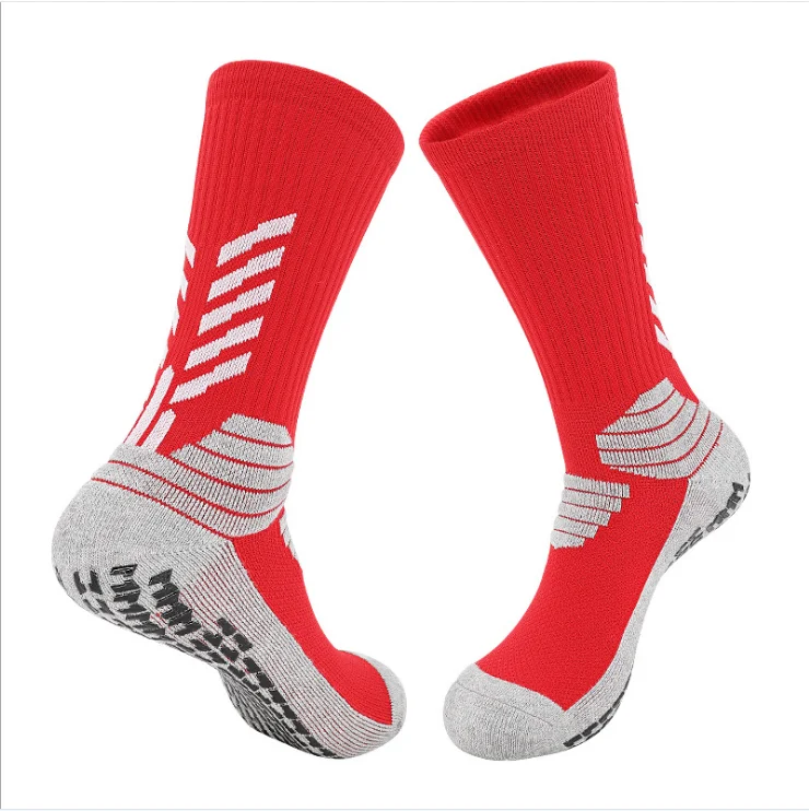 custom logo nylon football scrunch sport anti slip nylon crew men soccer grip socks