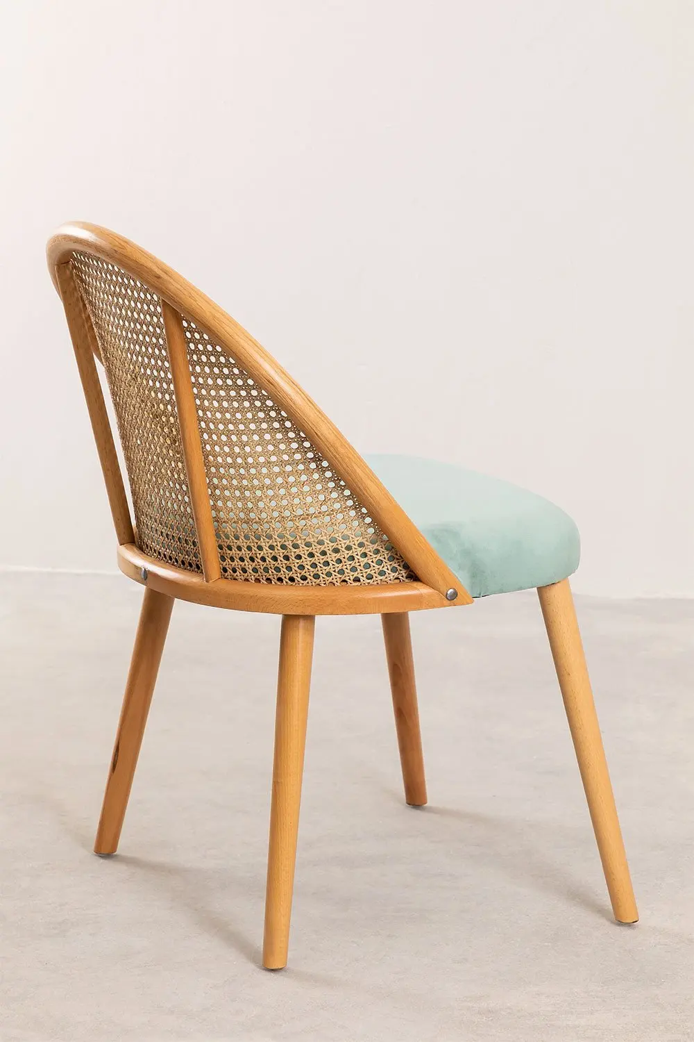 Simple And Stylish Restaurant Furniture Wooden Dining Chair Natural Rattan Chair  New Model Silla Comedor Cane Chair