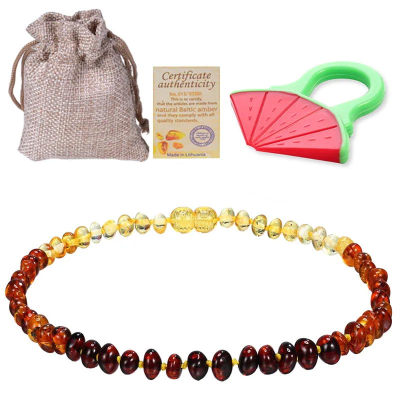 
XUNBEI Natural Oval Baltic Jewelry 14-33cm Baltic Ambers Teething Necklace For Babies 