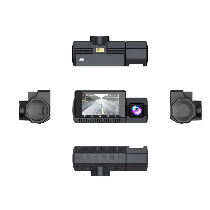High Quality 3 channels Front inside rear Night Vision 4k WIFI GPS Dash Cam Car video Recorder with app