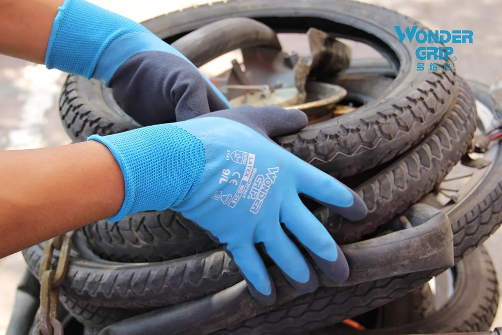 
Wonder Grip 318 Safety Work Gloves Fully Dipped Waterproof Oilproof Latex Gloves 