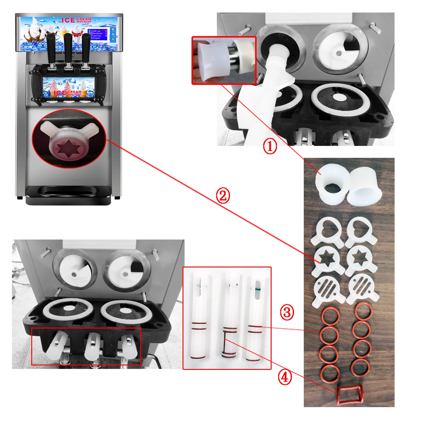 Ice Cream Makers Automatic 3 Flavors Ice-cream Making Commercial Soft Serve Ice Cream Machine For Business Food Truck