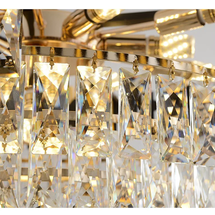 Круглый современный золотой подвесной светильник для гостиной, светодиодная Подвесная лампа для столовой, большая роскошная хрустальная люстра K9 для отеля