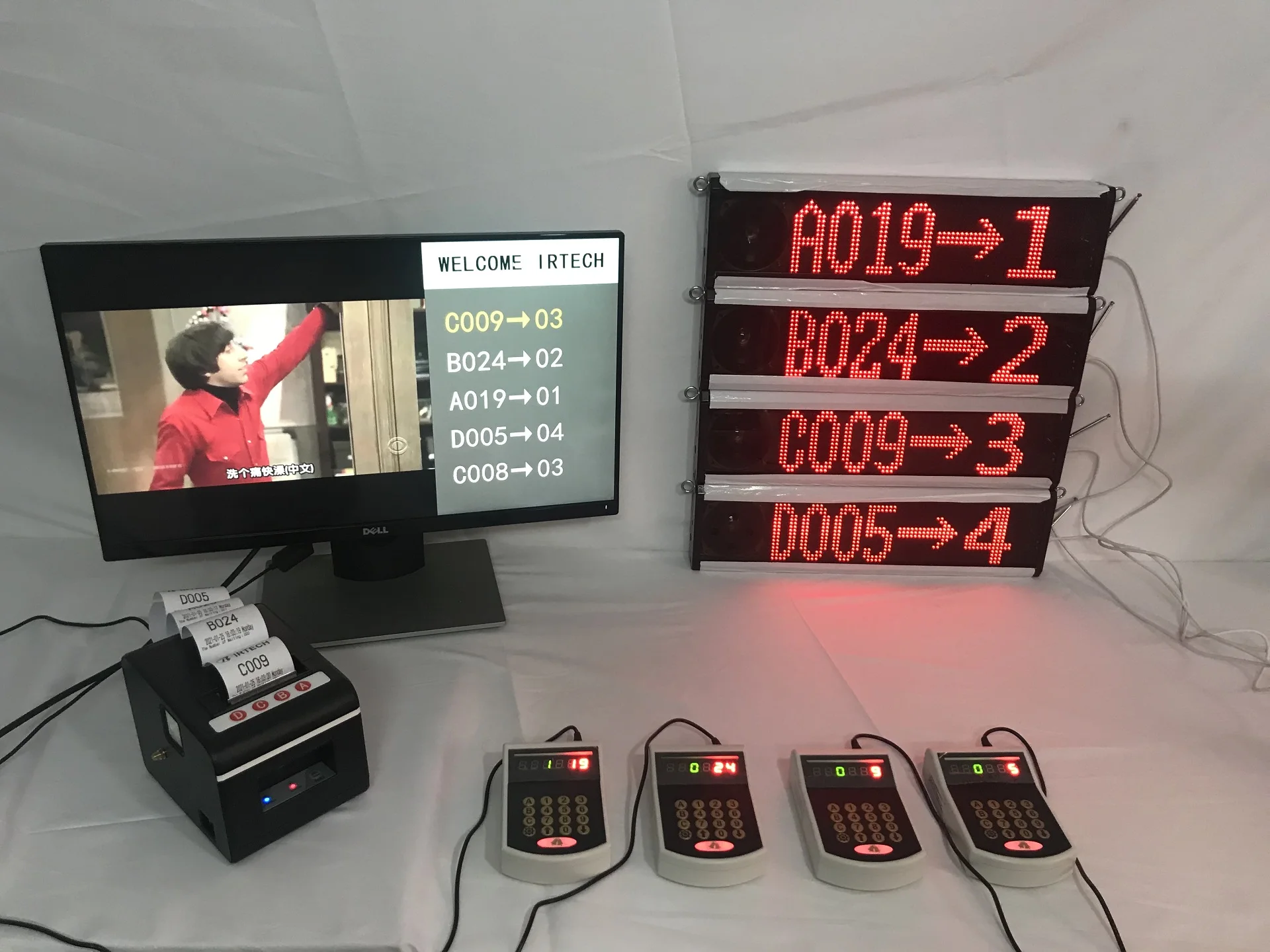 The latest simple button queue calling machine LED display wireless queue calling system