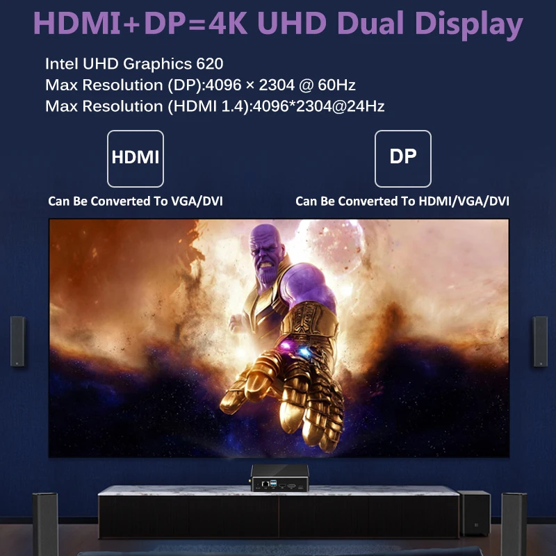  Игровой Компьютер In-tel 8Th Gen Core I3 I5 I7 8565U Ddr4 M.2 6Usb Type C Dp Hd 4K двойной дисплей Window10 Nuc настольный