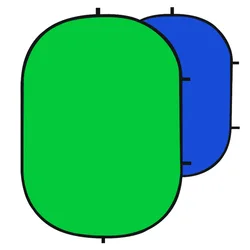 Collapsible Double Side Blue Green Screen Solid Color Photography Backdrop Polyester Online Live Stream Video Studio Backgrounds