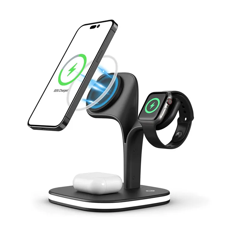 5 In 1 Magnetic Wireless Qi Fast Charging Holder For iPhone 14/13/12 Pro Max Apple Watch 8/7/6 Airpods Pro Charger Station Dock