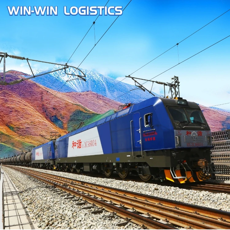 Transport container from china to germany poland europe netherlands uk freight 40ft train cheap fast railway shipping cost