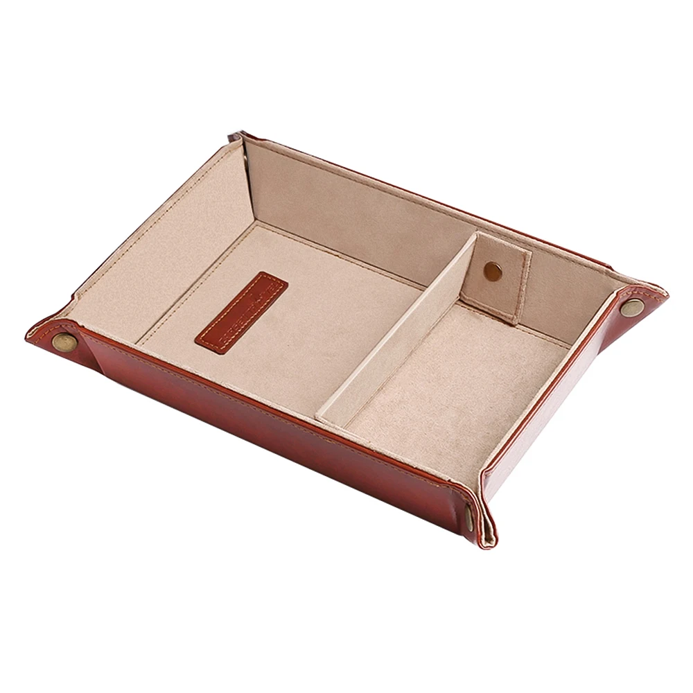 
Home leather tray Collapsible mobile phone holder Luxury storage holder Fashion Desk organizer 