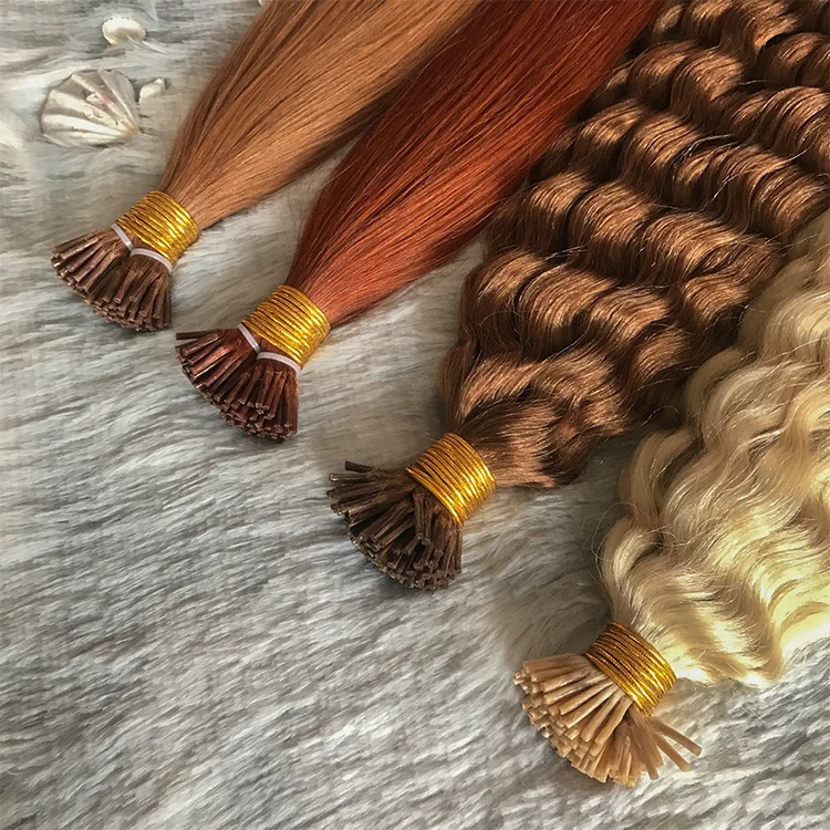 Лидер продаж i-образные волосы для наращивания Remy двойные натянутые человеческие индивидуальный цвет Micro Link наращивание волос