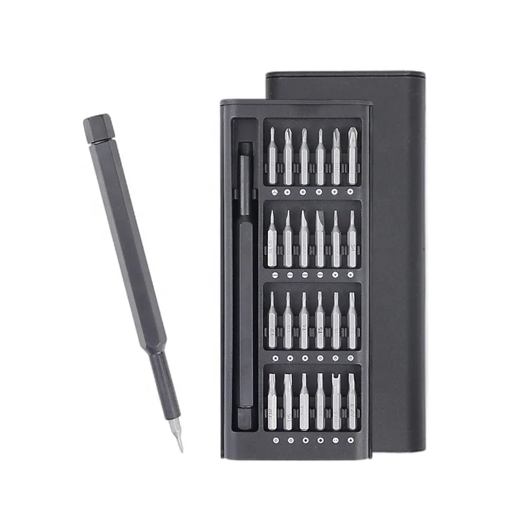25 IN 1 Plastic Case-Clip type Plastic Handle Black kit Electric for mobile phone Magnetic bits Precision screwdriver set
