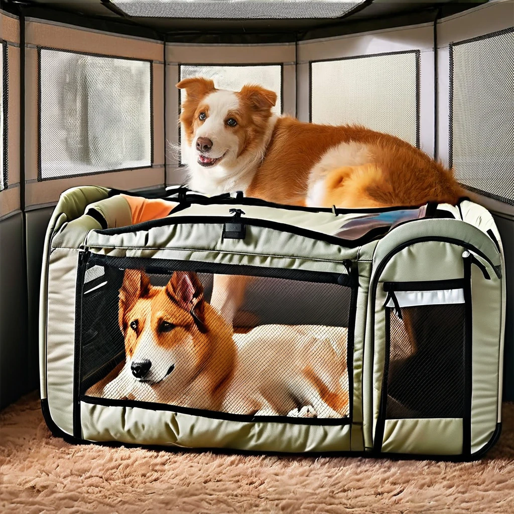 High Quality Oxford Fabric Portable Foldable Travel Dog House Collapsible Pet Playpen Solid Style Sport Design for Small Animals