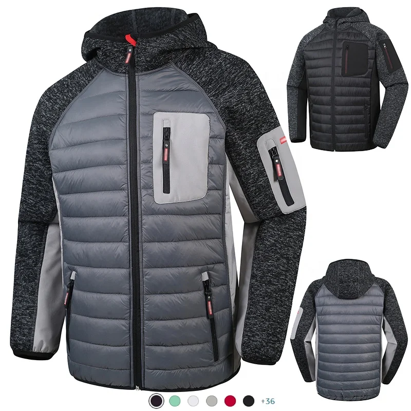 custom mens cotton fleece Outdoor warm light weight sport exercise waterproof winter quilted padded jacket