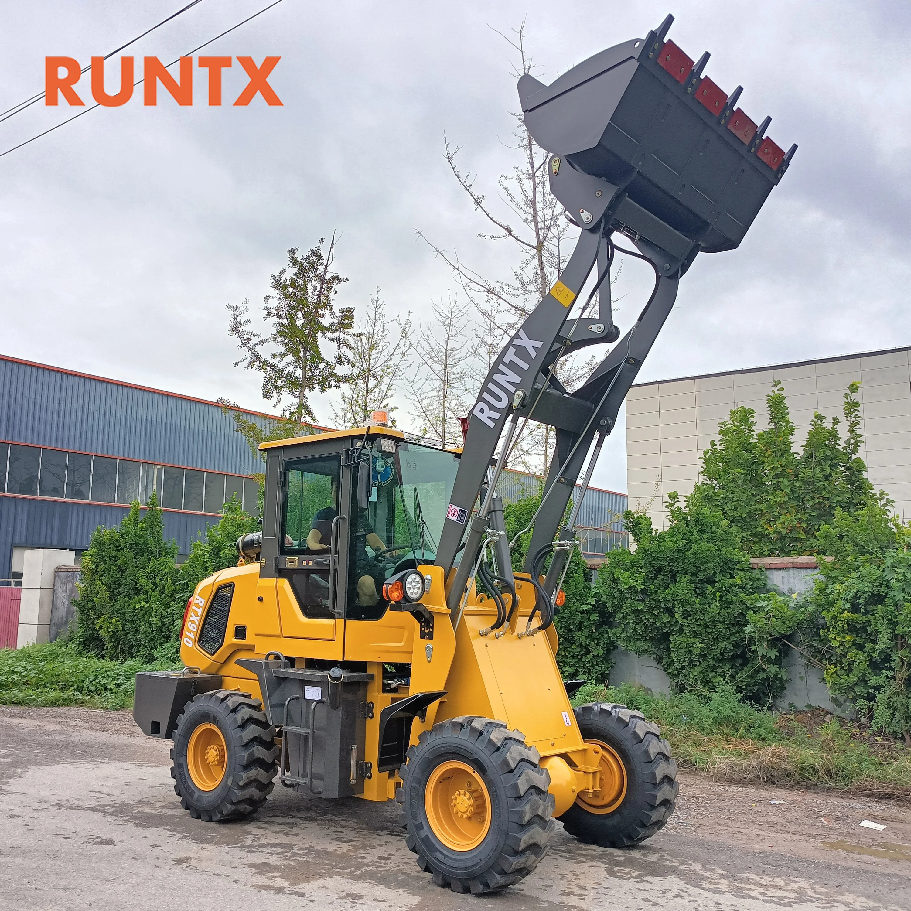 2024 front end loader 1 ton 1.5 ton 2 ton mini wheel loader with wooden grabbing clamps