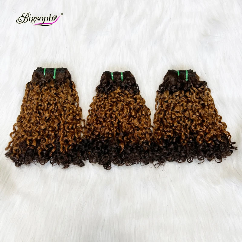 Super Double Drawn Pixie Curl Hair Brazilian Raw Virgin Cuticle Aligned Hair Bundles Funmi Human Hair Extension