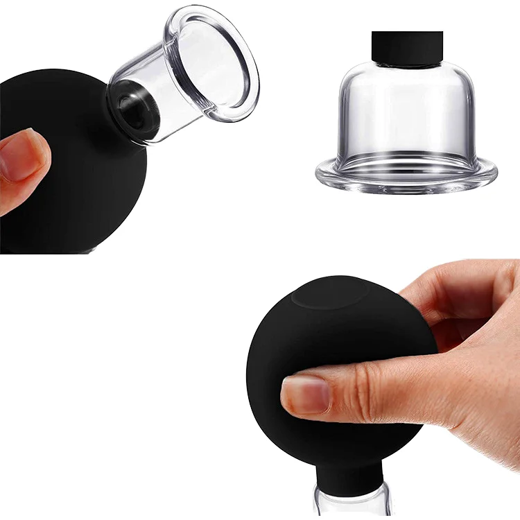 Facial Therapy Massager Machine Set Supplies Silicone Cupping Cups & Cup Sucking Ball for Face Treatment
