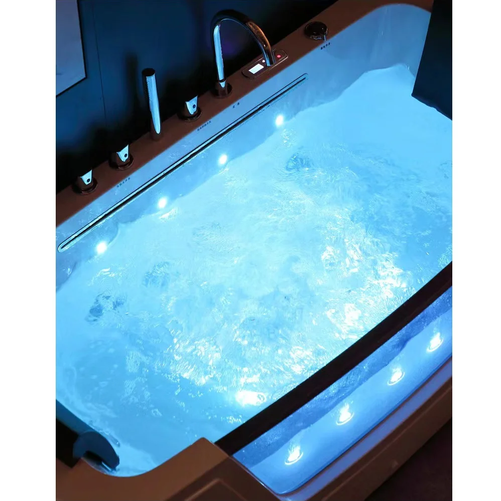 Leakage Protection Hot Tub Bath Led Color Light Jet Whirlpool Waterfall Massage Bathtub