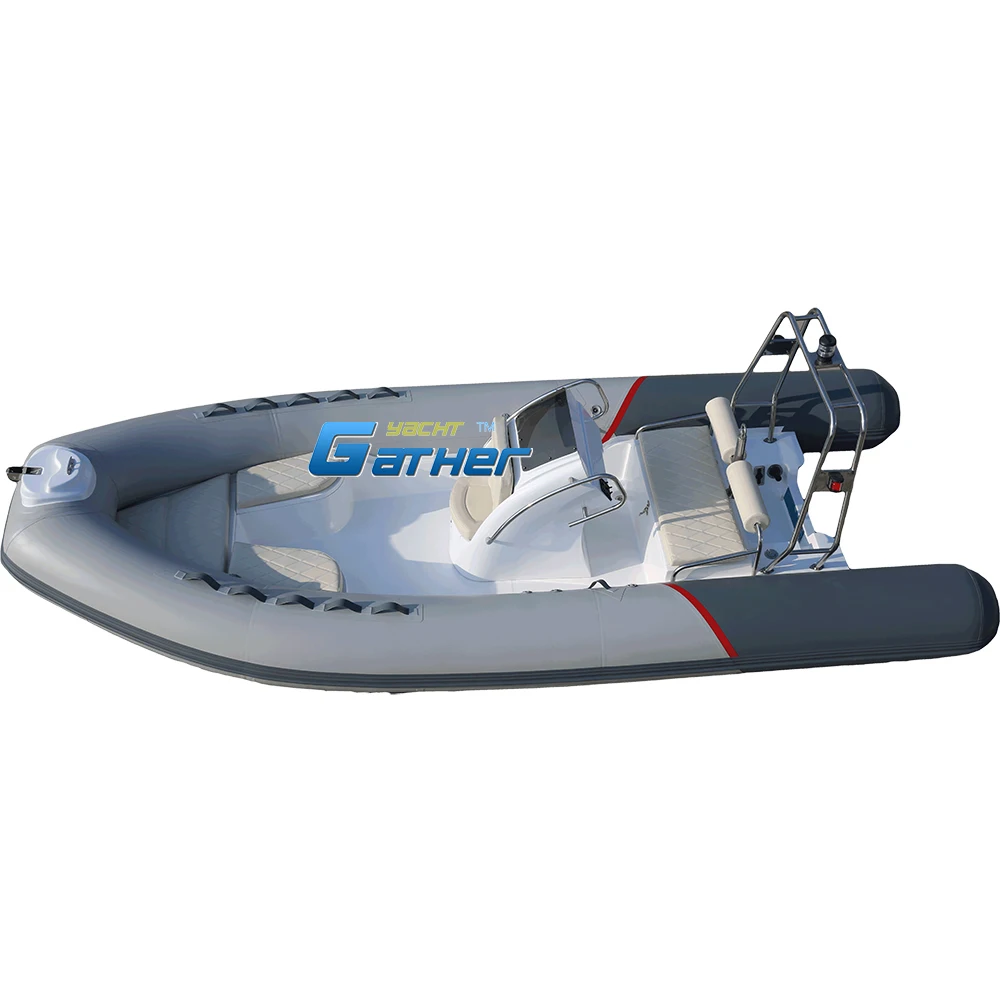 rib520 E 1.2mm pvc inflatable fiberglass boat rib boat for sale with centre console, stainless steel roll bar and skiing loop