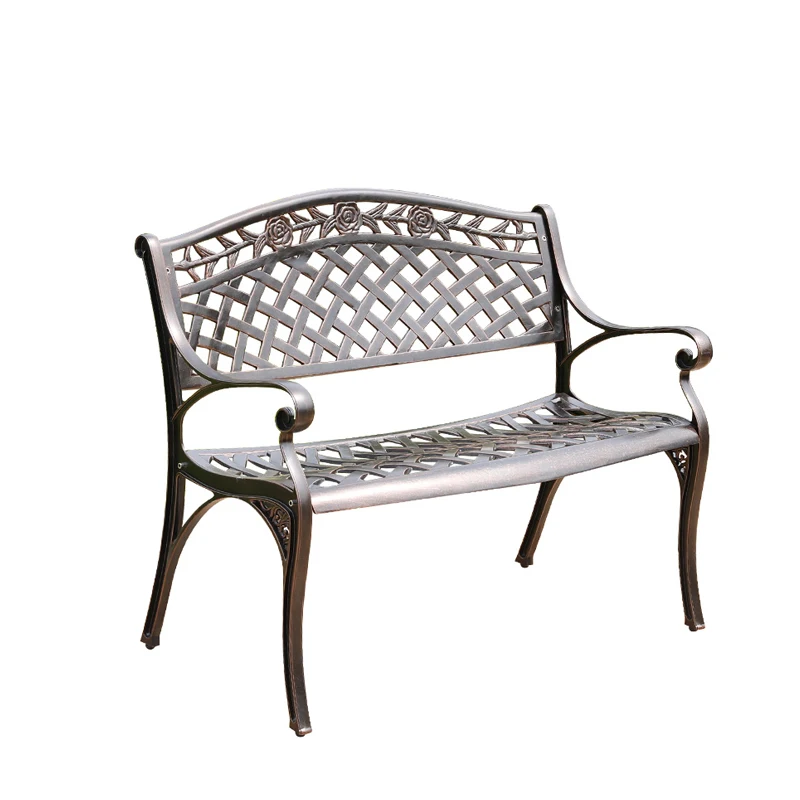 
High quality cast alunimun metal patio outdoor garden bench with back 