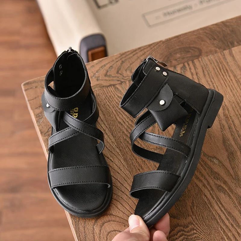 EVERTOP wholesale fashion design non slip high quality kids gladiator sandals for girls