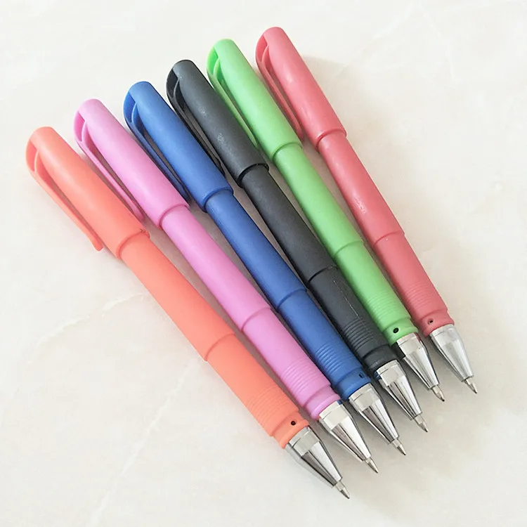 High quality canetas gel promotional custom multi color plastic rubber gel pens with custom logo