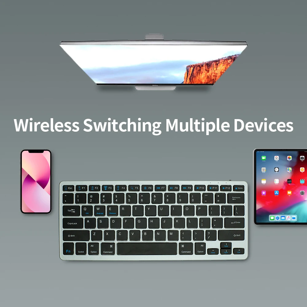 SAMA  ABS Black Color Keyboard OEM Computer Accessories Optical Sensor Wireless Keyboard for IOS, Android, Windows Systems