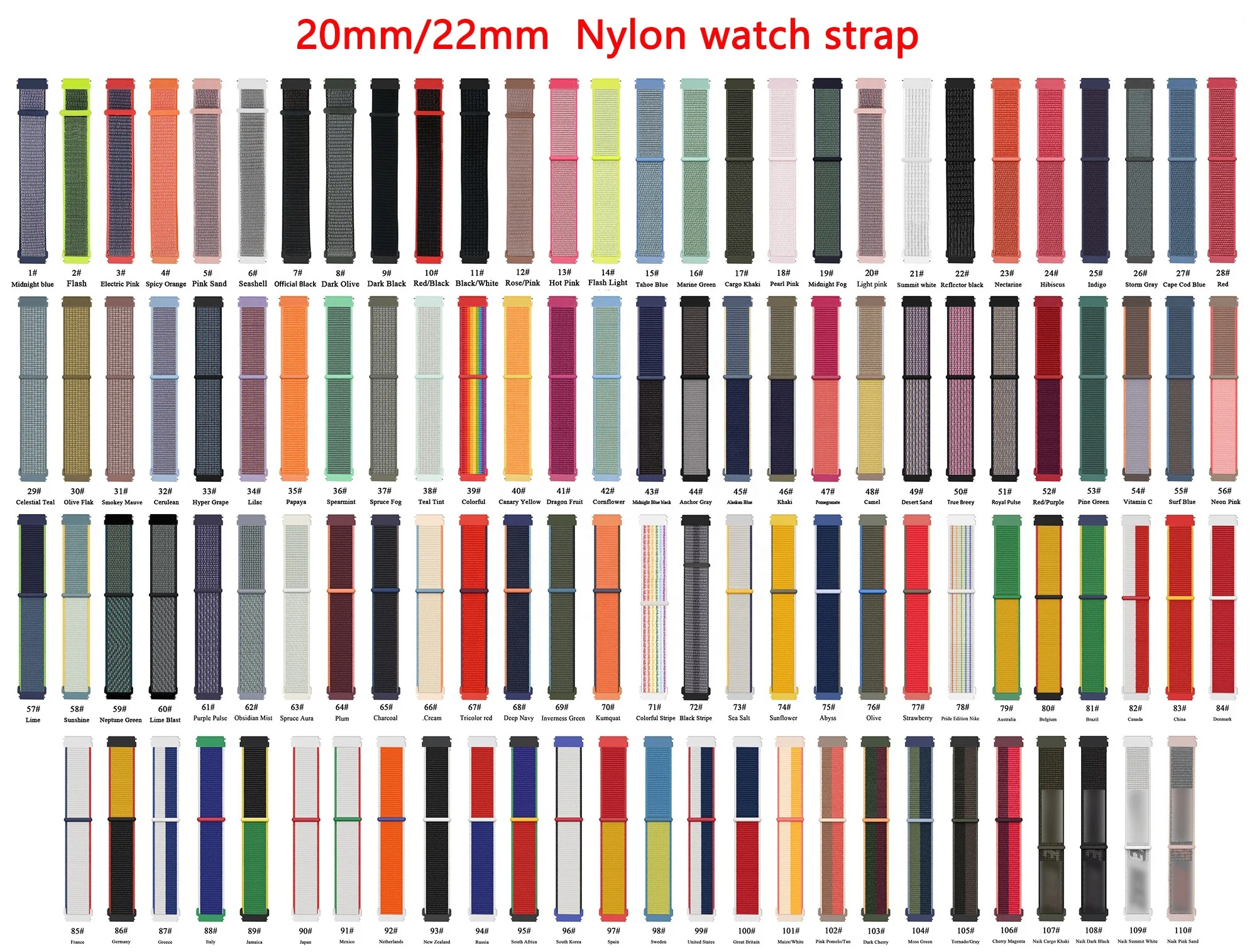 22mm 20mm Nylon Watch Strap For Samsung Galaxy Watch 4 Classic Band 46mm 42 Active 2 45mm 46mm 42mm Gear S3 Watch String
