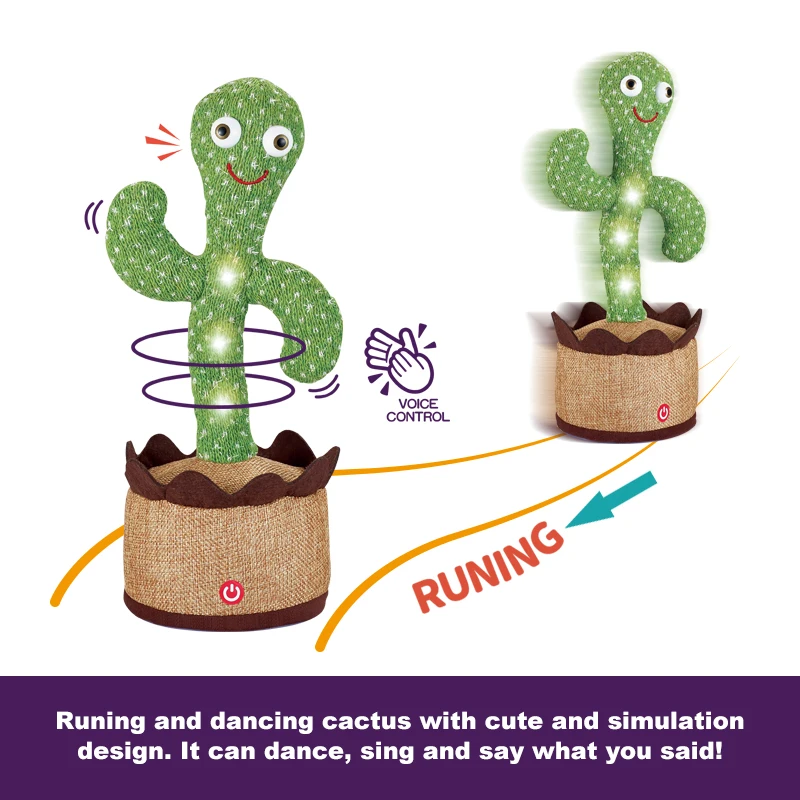 New Lovely Dancing Plant Toy Talking Home Desk Decorations Sound Record Repeat Doll  Kids Educational Toys