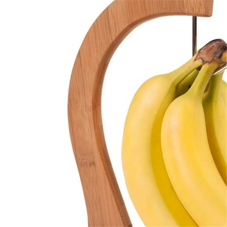 
Wooden banana hanging display stand natural high quality and durable fruit and vegetable display stand 