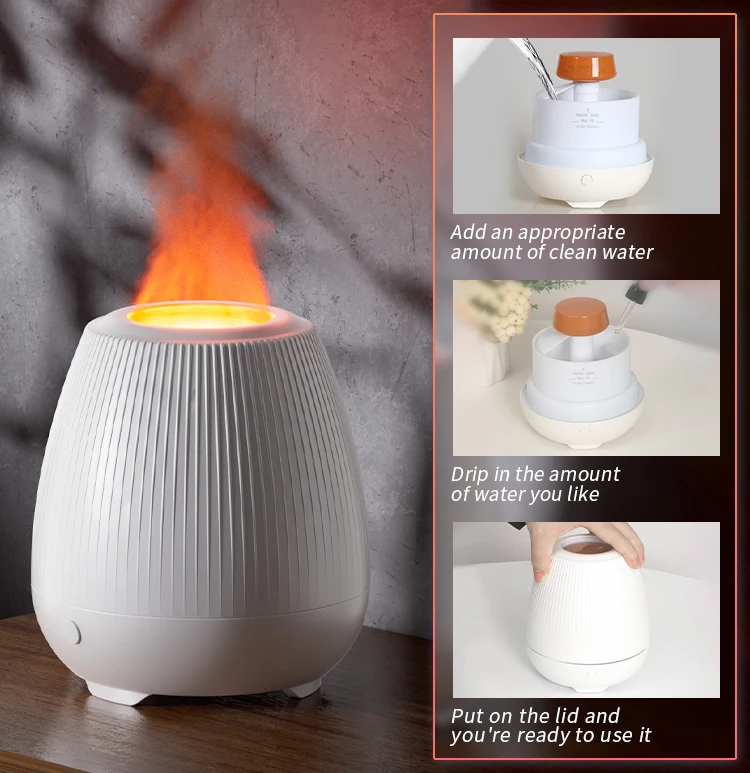Hot Selling 200ml Flame Air Aroma Diffuser Humidifier Aromatherapy Essential Oil Dispenser for Home Use 1 Year Warranty