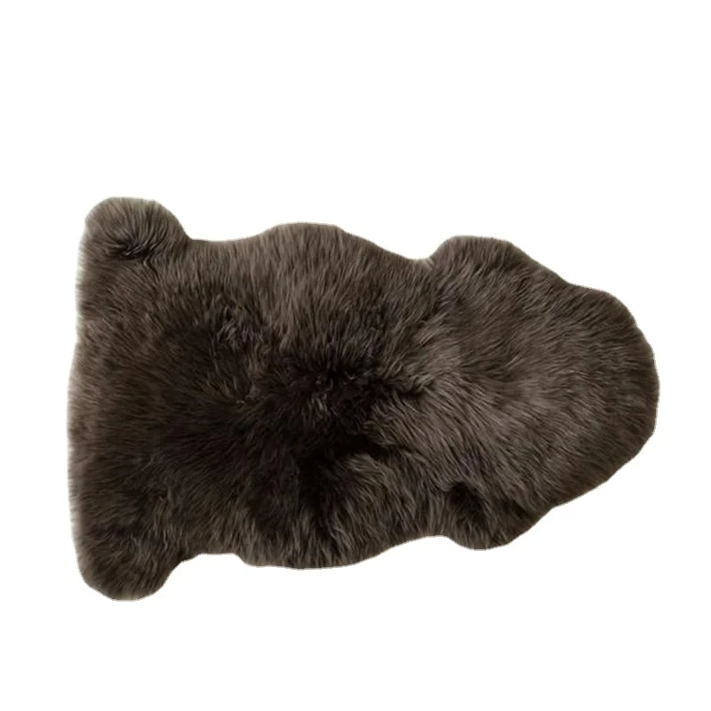 Wholesale Black Single Piece Sheepskin Product Artificial Wool Lambskin Rugs
