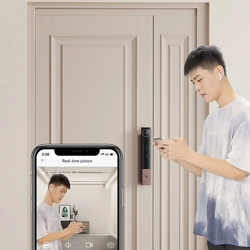 Loock Smart Door Lock R1M with 1080P Camera MiHome APP Visual Remote Intercom Electronic Doorbell Fingerprint Lock Digital Lock