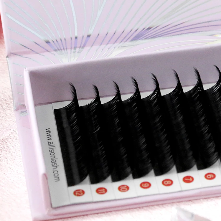 Allison Korean Pbt Material Individual Eyelash Extension Matte Black Private Label Custom Packaging Eyelash Extension