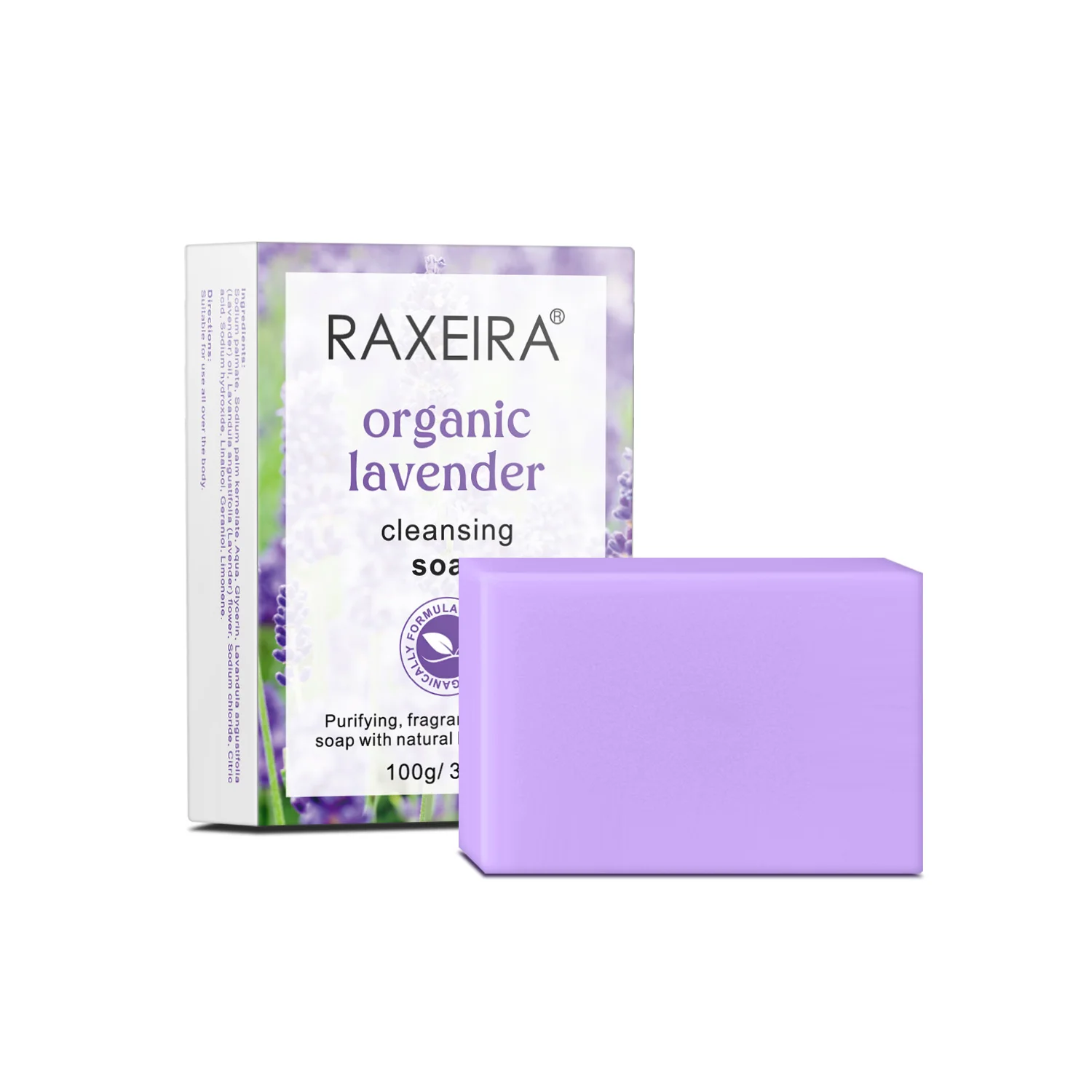 OEM/ODM Lavender Face Whitening Soap Face & Body Cleansing Dark Spots Bar Handmade Organic Lavender Skin Lightening Soap