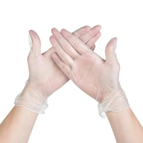 Disposable vinyl glovees powder free M4.5g clear or blue vinyl glovees for food handling vinyl glovees with powder factory price