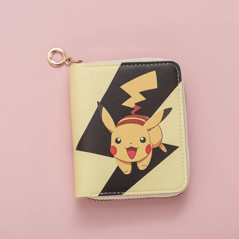 Wholesale fashion cute piKachu printed coin purse low price student short zipper wallet