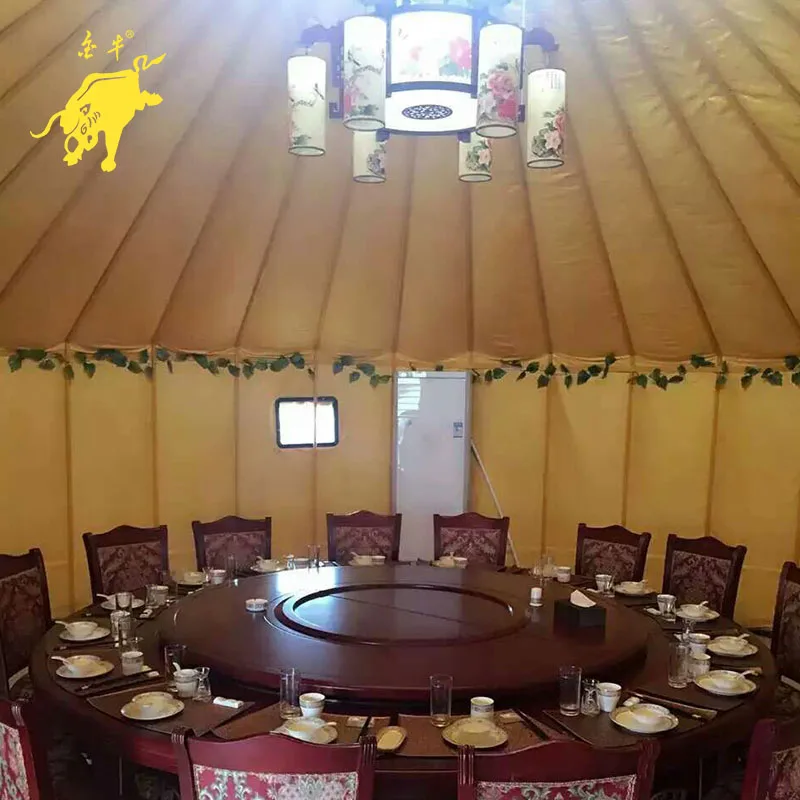 
6M Diameter Four Layers Insulated Mongolian Yurt Anti Epidemic Big Round Tent 