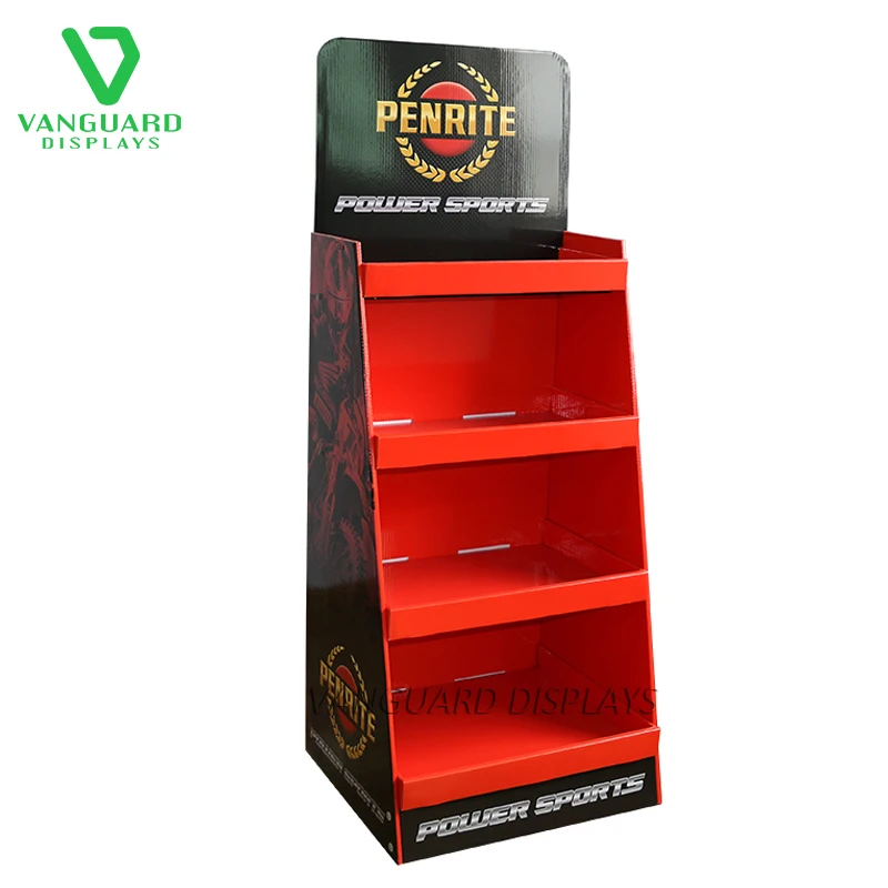 Advertising Promotional Store Corrugated Cardboard Floor Stand Display Rack for Supermarket