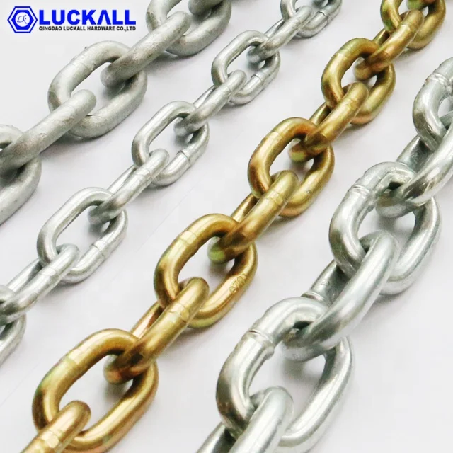 Yellow Zinc Chromated Transport Tie Down Link Chain 13mm